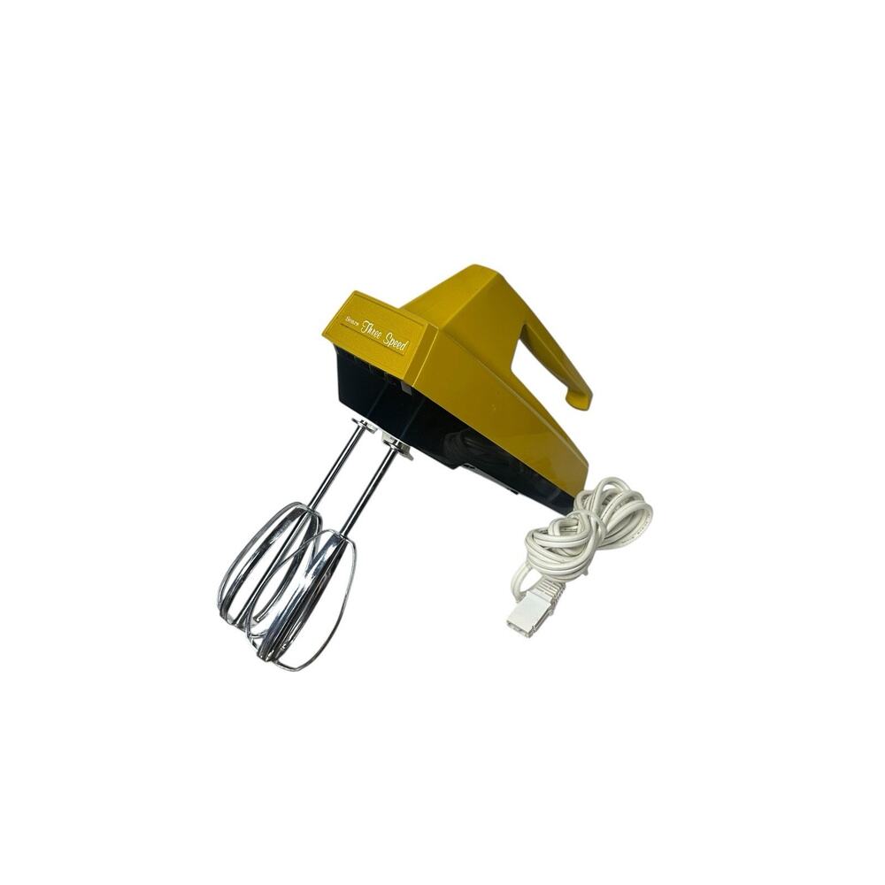 Vtg Sears Roebuck 3-Speed Model 400-828600 Harvest Gold Electric Hand Mixer - Picture 2 of 13